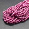 Natural Ruby Semi-precious Gemstone FACETED Round Beads - 3mm - 15'' Strand