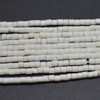 Natural White Howlite Semi-precious Gemstone Round Tube Beads - 2mm x 2mm - 15'' Strand