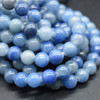 Large Hole (2mm) Beads - Natural Blue Aventurine Semi-precious Gemstone Round Beads - 8mm - 15'' strand