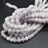 Large Hole (2mm) Beads - Natural Lavender Amethyst Semi-precious Gemstone Round Beads - 8mm - 15'' strand