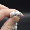 Large Hole (2mm) Beads - Natural White Howlite Semi-precious Gemstone Round Beads - 8mm - 15'' strand