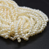 Natural Grade A Freshwater Potato Round Pearl Beads - White - 2mm -  14'' Strand