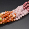 Natural Mixed Pastel Coloured Semi-Precious Gemstone Round Beads - 8mm - 15'' Strand