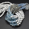 Natural Mixed Colours (Colours of the Sky) Semi-Precious Gemstone Round Beads - 8mm - 15'' Strand