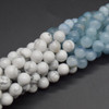 Natural Mixed Colours (Colours of the Sky) Semi-Precious Gemstone Round Beads - 8mm - 15'' Strand