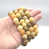 Natural Bodhi Root Barrel Bead Bracelet/Sample Strand - Mala Prayer Beads - 10mm - Multi-Coloured