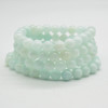 Mint Blue Calcite (dyed) Semi-precious Gemstone Round Beads Sample strand / Bracelet - 6mm or 8mm sizes, 7.5''