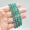 Natural Dark Amazonite Semi-precious Gemstone Round Beads Sample strand / Bracelet - 6mm Size 7.5''