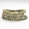 Natural Silver Leaf Jasper Semi-precious Gemstone Round Beads Sample strand / Bracelet - 6mm Size 7.5'' Size