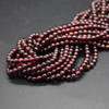 Natural Garnet Semi-precious Gemstone Round Beads - 3mm - 15'' Strand