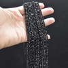 Natural Black Spinel Semi-precious Gemstone FACETED Round Beads - 3mm - 15'' Strand