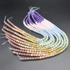 Large Hole (2mm) Beads - Mixed Pastel Rainbow Semi-precious Gemstone Round Beads - 8mm - 15" Strand