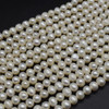 Grade B Natural Freshwater Round Potato Nugget Pearl Beads - Off White - 6mm - 8mm, 8mm - 9mm - 14" Strand