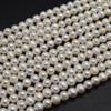 Natural Freshwater Round Potato Nugget Pearl Beads - White - 7mm - 8mm, 8mm - 9mm - 14'' strand