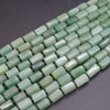 Natural Green Aventurine Semi-Precious Irregular Faceted Tube Gemstone Beads - 13mm - 15mm x 9mm - 10mm - 15'' Strand