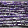 Natural Amethyst Semi-Precious Irregular Faceted Tube Gemstone Beads - 13mm - 15mm x 9mm - 10mm - 15'' Strand