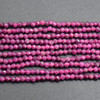 Natural Ruby Semi-Precious Gemstone FACETED Round Beads - 2mm -  15'' Strand