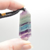 Rainbow Fluorite Semi-precious Gemstone Double Terminated Point Pendant - 1 Count - 2.8cm - 4cm