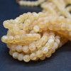 High Quality Grade A Heat Treated Citrine Frosted / Matte Gemstone Round Beads 6mm