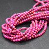 Hot Pink Red Crazy Lace Agate (dyed) Gemstone Round Beads - 4mm, 8mm sizes - 15'' Strand