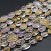 Citrine & Rose Quartz Semi-precious Gemstone Pebble Tumbled stone Nugget Beads - approx 7mm - 10mm - 14" strand