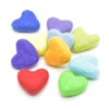 100% Wool Felt Hearts - Handmade - Assorted Felted Hearts - Rainbow Colours (set 02) - Approx 3cm