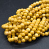 Natural Australian Yellow Mookaite / Mookite Semi-Precious Gemstone Round Beads - 6mm, 8mm, 10mm sizes - 15'' Strand