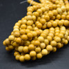 Natural Australian Yellow Mookaite / Mookite Semi-Precious Gemstone Round Beads - 6mm, 8mm, 10mm sizes - 15'' Strand