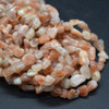 Natural Sunstone Grade B Semi-Precious Gemstone Tumbled Stone Nugget Pebble Beads - 5mm - 8mm - 15'' Strand