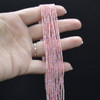 Natural Pink Peruvian Opal Semi-precious Gemstone Round Beads - 2mm - 15'' strand