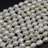 Natural Freshwater Baroque Nugget Pearl Beads - White - 10mm - 11mm x 9mm - 10mm - 14'' Strand