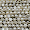 Natural Freshwater Round Potato Nugget Pearl Beads - White - 8mm - 10mm - 14'' Strand
