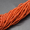 High Quality Grade A Red Agate Semi-Precious Gemstone Round Beads - 2mm - 15'' Strand