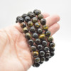 Yellow Blue Tiger Eye Semi-precious Gemstone Round Beads Sample strand / Bracelet - 10mm - 7.5 inches