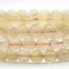 Gold Rutilated Quartz AA Semi-precious Gemstone Round Beads Sample strand / Bracelet - 10mm - 7.5 inches