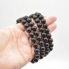 Jet Semi-precious Gemstone Round Beads Sample strand / Bracelet - 10mm - 7.5 inches