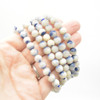 Dumortierite in Quartz Gemstone Round Bead Sample Strand - 7mm - 8mm - 7.5 inches