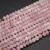 Madagascar Rose Quartz Semi-Precious Gemstone Faceted Rondelle / Spacer Beads - 6mm x 4mm - 15'' Strand