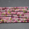 Natural Multi-Coloured Tourmaline semi-precious gemstone round beads - 2.3mm - 2.5mm - 15'' Strand