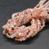 Natural Red Hematoid Quartz SMOOTH Round Semi-precious Gemstone Beads - 3mm - 15'' Strand 