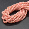 Natural Rhodochrosite SMOOTH Round Semi-precious Gemstone Beads - 3mm - 15'' Strand 