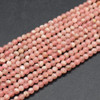 Natural Rhodochrosite SMOOTH Round Semi-precious Gemstone Beads - 3mm - 15'' Strand 