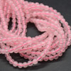 Natural Rose Quartz SMOOTH Round Semi-precious Gemstone Beads - 3mm - 15'' Strand 