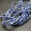 Natural Sodalite SMOOTH Round Semi-precious Gemstone Beads - 3mm - 15'' Strand 