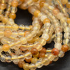 Natural Yellow Hematoid Quartz SMOOTH Round Semi-precious Gemstone Beads - 3mm - 15'' Strand 