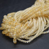 Citrine Semi-Precious Gemstone FACETED Rondelle Beads - 3mm or 4mm Sizes - 15'' Strand