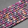 Natural Mixed Ruby, Sapphire Semi-Precious Gemstone FACETED Rondelle Beads - 4mm x 3mm - 15'' Strand