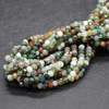 Natural Indian Agate Semi-Precious Gemstone FACETED Rondelle Beads - 4mm x 3mm - 15'' Strand