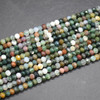 Natural Indian Agate Semi-Precious Gemstone FACETED Rondelle Beads - 4mm x 3mm - 15'' Strand