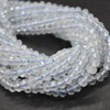 Natural White Topaz Semi-Precious Gemstone FACETED Rondelle Beads - 4mm x 3mm - 15'' Strand